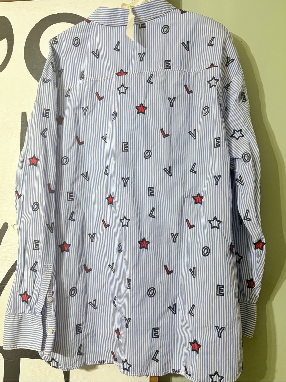 Joules Blue and White Striped Shirt with Red Trim - Picture 7 of 7